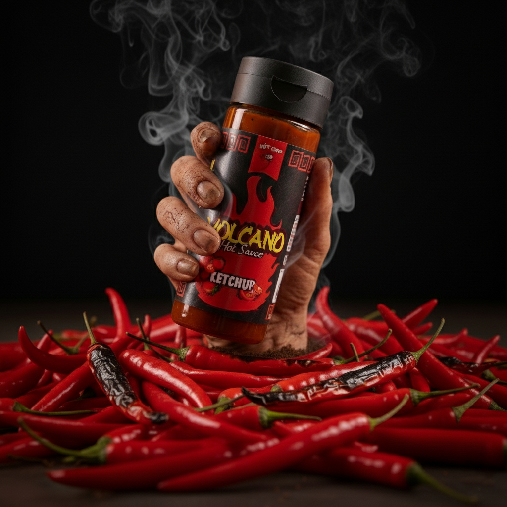 Volcano Hot Sauce - produktová fotografie